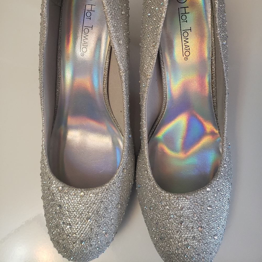 COPY - COPY - Silver/Rhinestone Heels size 13W